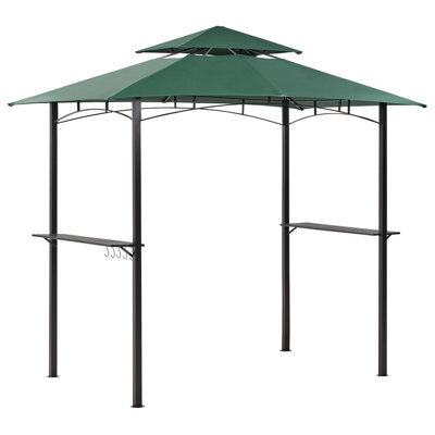 Beliani Gazebo Naro Metal 240 Cm 148 Cm Dark Green - image 1