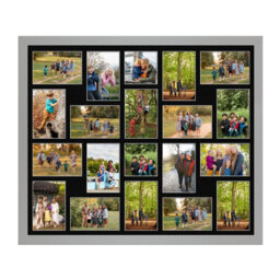 AK Frames 80X70Cm Light Grey Modern Multi Photo Frame With Black Mount - Holds 20 Apertures (18X) 6X4, (2X) 4X4 Photos - thumbnail 1