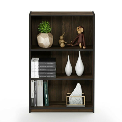 Walplus Furinno Jaya Simple Home 3-Tier Adjustable Shelf Bookcase, Columbia Walnut - image 1