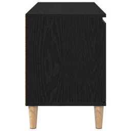 Berkfield Modern Tv Cabinet With Wooden Leg Black Oak 102X35X50 Cm - thumbnail 8