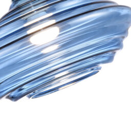 Happy Homewares Modern Ribbed Honeycomb Glass Pendant Light Shade In Midnight Blue 26Cm Diameter - thumbnail 3