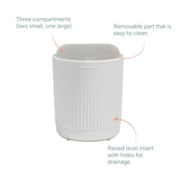 ReBorn® Reborn Recycled Toothbrush Holder - Stone Bathroom Accessories Caddy - With Three Compartments - Made In The Uk - thumbnail 3