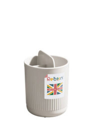 ReBorn® Reborn Recycled Toothbrush Holder - Stone Bathroom Accessories Caddy - With Three Compartments - Made In The Uk