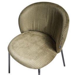 Beliani Set Of 2 Dining Chairs Miles Corduroy Olive Green - thumbnail 8