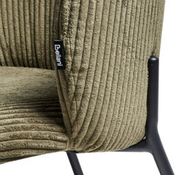Beliani Set Of 2 Dining Chairs Miles Corduroy Olive Green - thumbnail 9