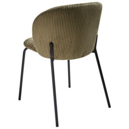 Beliani Set Of 2 Dining Chairs Miles Corduroy Olive Green - thumbnail 7