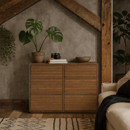 Wyld Haus Mandarina Six-Drawer Ribbed Walnut Chest Natural Oak Effect - thumbnail 1