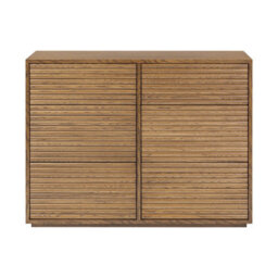 Wyld Haus Mandarina Six-Drawer Ribbed Walnut Chest Natural Oak Effect - thumbnail 3