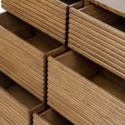 Wyld Haus Mandarina Six-Drawer Ribbed Walnut Chest Natural Oak Effect - thumbnail 6