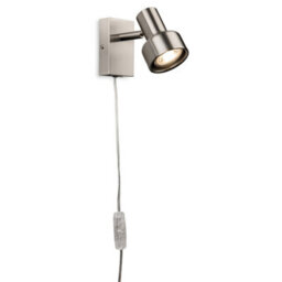 Luminosa Lighting Luminosa Firstlight Spotlight Plug-In Wall Light Switched Brushed Steel 1Xgu10