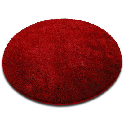 Floordirekt Sky Soft Round Microfibre Bath Mat Non Slip Washable Bathroom Rug Red 95 X 95 X 3 Cm - image 1