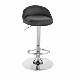 2X Bar Stools Faux Leather Kitchen Pub Low Back Breakfast Bar Chair Leg Chrome Black