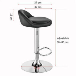 2X Bar Stools Faux Leather Kitchen Pub Low Back Breakfast Bar Chair Leg Chrome Black - thumbnail 2