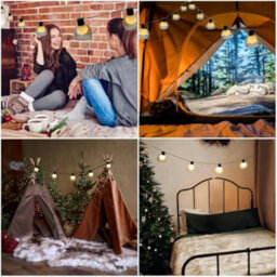 Bright Zeal Gray 2.3M Ten Ball Led String Lights With Timer Battery Operated Warm White - thumbnail 6