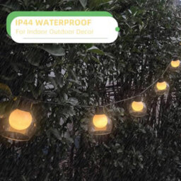 Bright Zeal Gray 2.3M Ten Ball Led String Lights With Timer Battery Operated Warm White - thumbnail 5
