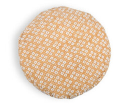 Littens Mustard Gold Spotted Handwoven Chunky Cotton Round Pouffe Seat Bean Bag Footstool 50Cm X 35Cm - thumbnail 4