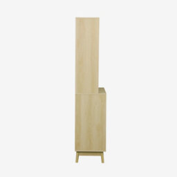 Sweeek - 110Cm Wooden Buffet With 3 Drawers Natural 110X40X185 Cm - Linear - thumbnail 3