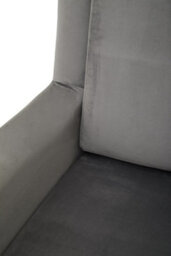 Orsina Grey Velvet Armchair For Livingroom, Modern Sturdy Armchair, Velvet Upholstered Accent Chair For Reading - thumbnail 6