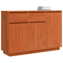 Berkfield Sideboard Wax Brown 110 X 34 X 75 Cm Solid Pine Wood - thumbnail 3