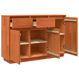 Berkfield Sideboard Wax Brown 110 X 34 X 75 Cm Solid Pine Wood - thumbnail 5