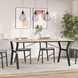 Berkfield Dining Table Y-Frame 180X90X75 Cm Solid Wood Pine And Steel - thumbnail 3