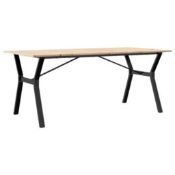 Berkfield Dining Table Y-Frame 180X90X75 Cm Solid Wood Pine And Steel - thumbnail 2