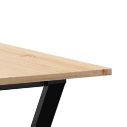 Berkfield Dining Table Y-Frame 180X90X75 Cm Solid Wood Pine And Steel - thumbnail 7