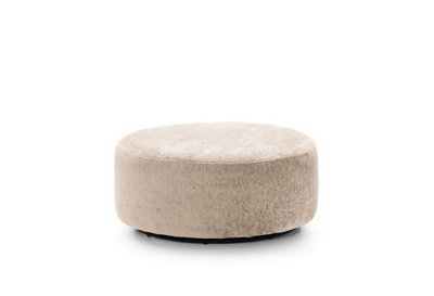 Abakus Direct Harriet Crushed Chenille Large Swivel Footstool In Cream - image 1
