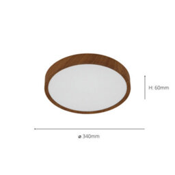 Eglo Musurita Natural Wood Effect Metal And Plastic Integrated Led Flush Fitting, (D) 34Cm - thumbnail 5