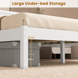 Costway Double Size Wood Bed Frame With Headboard Modern Platform Bed-White - thumbnail 9