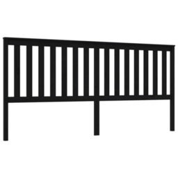 Berkfield Bed Headboard Black 206X6X101 Cm Solid Wood Pine - thumbnail 2