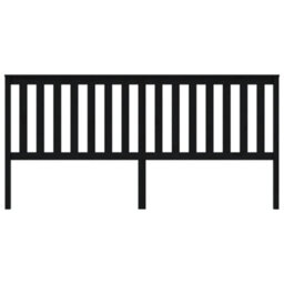 Berkfield Bed Headboard Black 206X6X101 Cm Solid Wood Pine - thumbnail 3