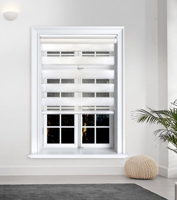 Lister Cartwright Day And Night/zebra Blinds, Premium Quality Double Roller, Vision Blinds(White, 180 X 165 Cm) - image 1