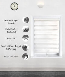 Lister Cartwright Day And Night/zebra Blinds, Premium Quality Double Roller, Vision Blinds(White, 180 X 165 Cm) - thumbnail 3