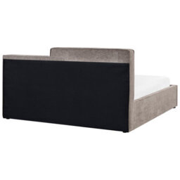 Beliani Ottoman Bed Fabric Lagarde 180 X 200 Cm (Eu Super King) Taupe - thumbnail 7