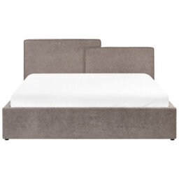 Beliani Ottoman Bed Fabric Lagarde 180 X 200 Cm (Eu Super King) Taupe - thumbnail 6