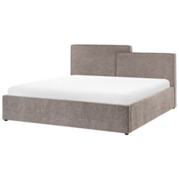 Beliani Ottoman Bed Fabric Lagarde 180 X 200 Cm (Eu Super King) Taupe - thumbnail 5