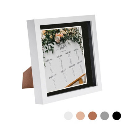 "Nicola Spring 8 X 8"" Photo Frame - White/black Mount - 3D Photo Frame Picture Frame Box Portrait Display Case (6 X 6"" Mount)" - image 1