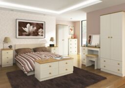 Vittoria Ready Assembled Matt Cream No Effect 2 Drawer Compact Bedside Table (H)505mm (W)395mm (D)415mm - thumbnail 2