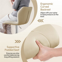 Yaheetech Set Of 2 Faux Leather Adjustable Swivel Bar Stools With Backrest, Khaki - thumbnail 7