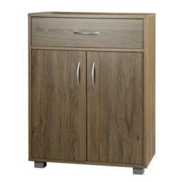 Grey Oak Small 2 Door 1 Drawer Hallway Living Room Sideboard Wooden Storage Cabinet Unit - thumbnail 3