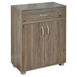 Grey Oak Small 2 Door 1 Drawer Hallway Living Room Sideboard Wooden Storage Cabinet Unit - thumbnail 6