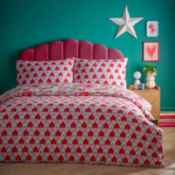 Furn. Glasshearts Printed Duvet Sets, Single, Pink - thumbnail 2