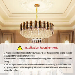 Vrygle 60Cm Heavy Duty Luxury Led Crystal Ceiling Light Fixture Lamps Modern Chandelier Pendant Lamp - thumbnail 3