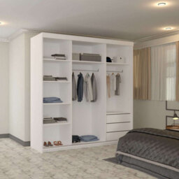 Sliding Wardrobes 4 u LTD Modern Full Sliding Mirror Wardrobe Elegant Design & Ample Storage - White 200Cm - thumbnail 3