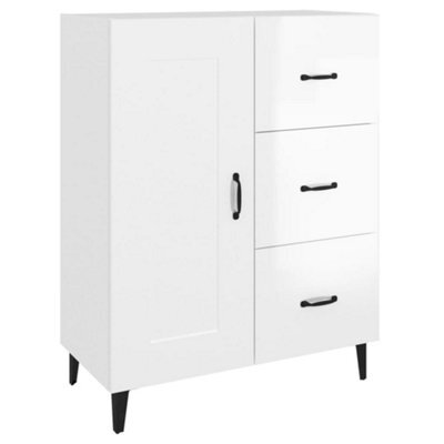 Berkfield Classic Sideboard High Gloss White 69.5X34X90 Cm Engineered Wood - image 1