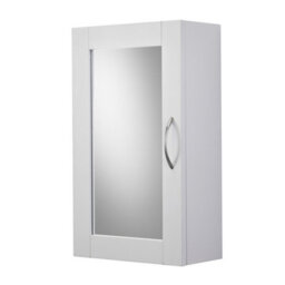 Croydex Hemlington Matt White Single Bathroom Cabinet With Mirrored Door (H)500mm (W)300mm - thumbnail 1
