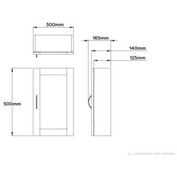 Croydex Hemlington Matt White Single Bathroom Cabinet With Mirrored Door (H)500mm (W)300mm - thumbnail 6