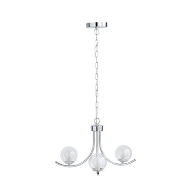 Pagazzi Lighting Pagazzi Jimena 3-Light Polished Chrome Chandelier Pendant Ceiling Light - image 1