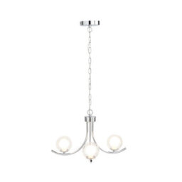 Pagazzi Lighting Pagazzi Jimena 3-Light Polished Chrome Chandelier Pendant Ceiling Light - thumbnail 2